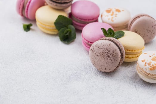 high angle macarons with mint. Resolution and high quality beautiful photo