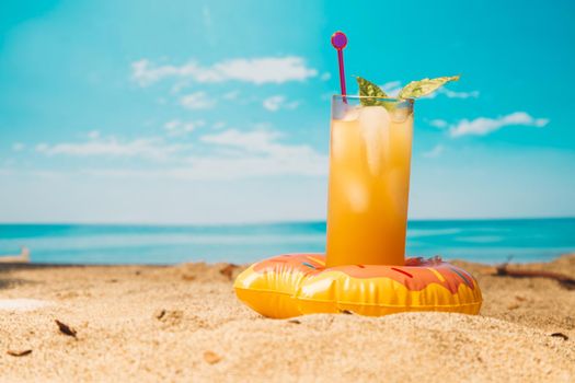tropical drink sandy beach. Resolution and high quality beautiful photo