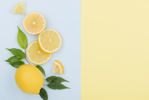 top view organic lemon with copy space. Resolution and high quality beautiful photo