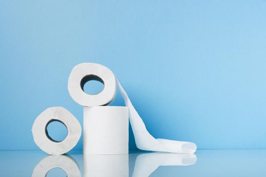 high angle stack with rolls toilet paper. Resolution and high quality beautiful photo