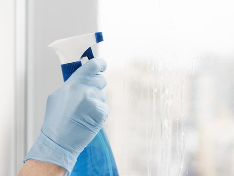 woman cleaning window. Resolution and high quality beautiful photo