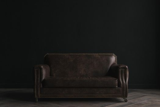 leather couch dark room. Resolution and high quality beautiful photo