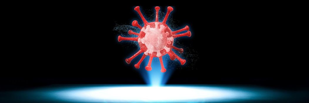Dangerous corona virus, SARS pandemic risk concept. 3D illustration