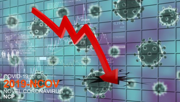 World economy and corona virus concept. The impact of coronavirus on the stock exchange.