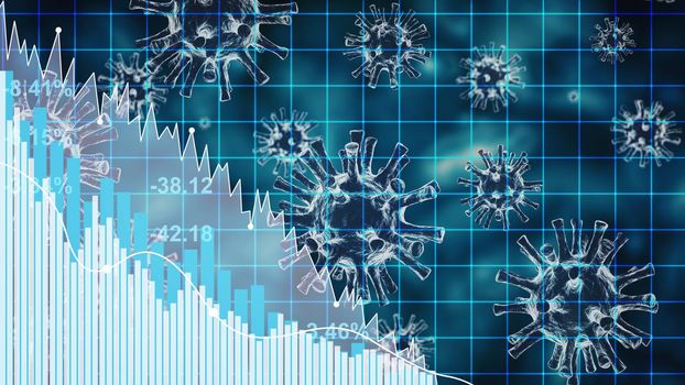 World economy and corona virus concept. The impact of coronavirus on the stock exchange.
