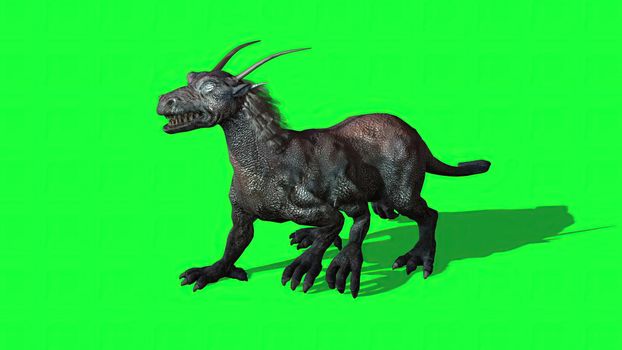 3d illustration - fantasy beast  on green screen