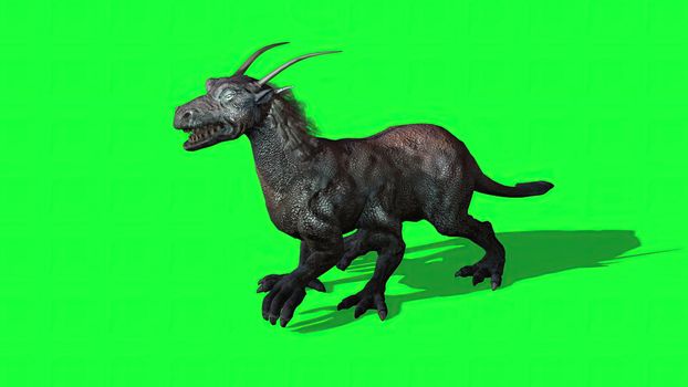 3d illustration - fantasy beast  on green screen