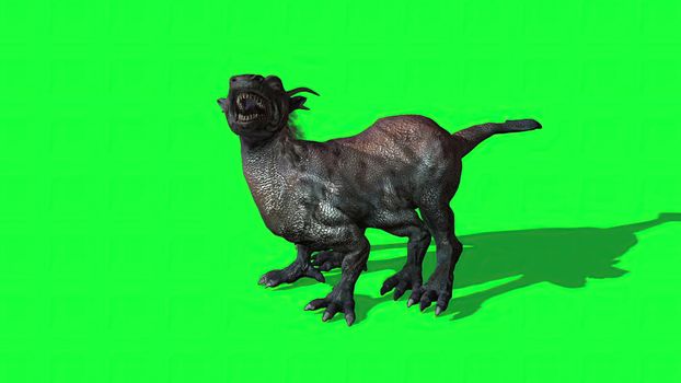 3d illustration - fantasy beast  on green screen