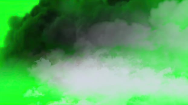 3d illustration - Clouds effect on green screen