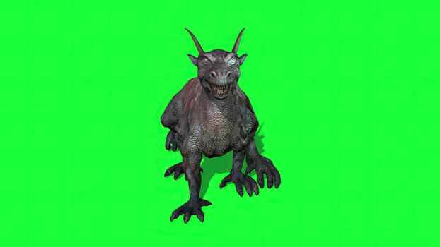 3d illustration - fantasy beast  on green screen