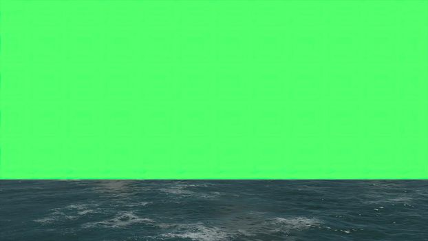 3d illustration - water surface on green screen