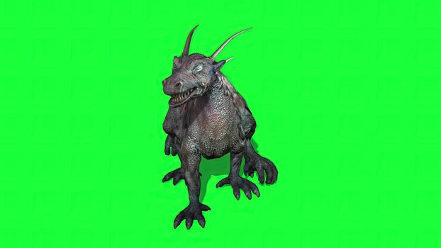 3d illustration - fantasy beast  on green screen