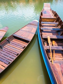 Wooden boat float in lake