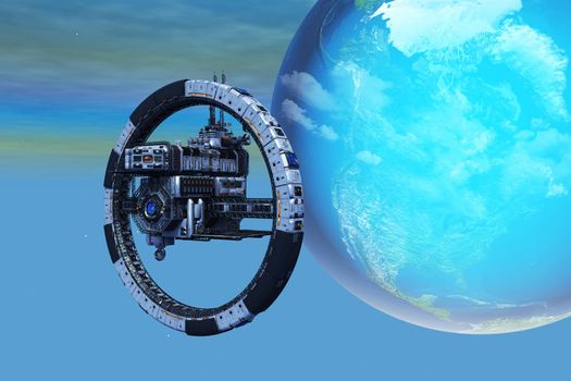 A space station wheel is a habitat that a human crew can live for extended periods of time.