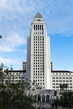 Los Angeles, California, USA downtown cityscape at City Hall.