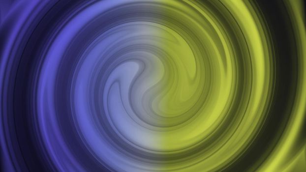 Blue and yellow abstract animation background in twirl effect