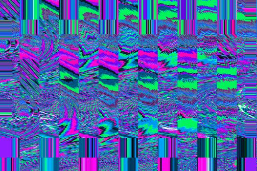 Glitch universe background Old TV screen error Digital pixel noise abstract design Photo glitch Television signal fail. Technical problem grunge wallpaper. Colorful noise.