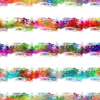 Watercolor Brush Stripes Seamless Pattern Grange Geometric Design in Rainbow Color. Modern Strokes Grung Collage Background for kids fabric and textile.