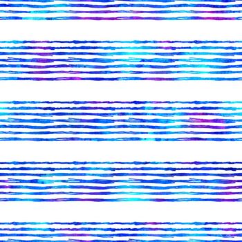 Brush Stroke Line Stripe Geometric Grung Pattern Seamless in Blue Color Background. Gunge Collage Watercolor Texture for Teen and School Kids Fabric Prints Grange Design with lines.