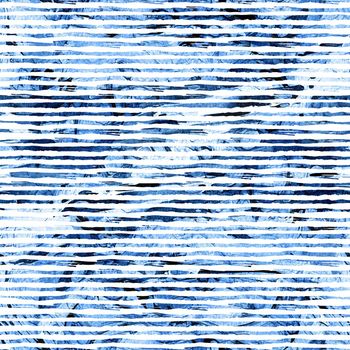 Brush Stroke Line Stripe Geometric Grung Pattern Seamless in Blue Color Background. Gunge Collage Watercolor Texture for Teen and School Kids Fabric Prints Grange Design with lines.