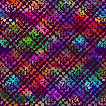 Brush Stroke Plaid Geometric Grung Pattern Seamless in Rainbow Color Check Background. Gunge Collage Watercolor Texture for Teen and School Kids Fabric Prints Grange Design with lines.