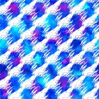 Brush Stroke Line Stripe Geometric Grung Pattern Seamless in Blue Color Background. Gunge Collage Watercolor Texture for Teen and School Kids Fabric Prints Grange Design with lines.