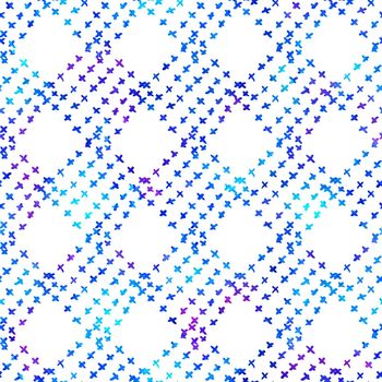 Brush Stroke Plaid Geometric Grung Pattern Seamless in Blue Color Check Background. Gunge Collage Watercolor Texture for Teen and School Kids Fabric Prints Grange Design with lines.