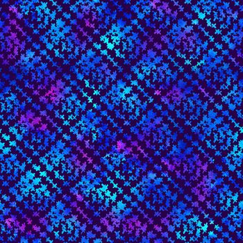 Brush Stroke Plaid Geometric Grung Pattern Seamless in Blue Color Check Background. Gunge Collage Watercolor Texture for Teen and School Kids Fabric Prints Grange Design with lines.