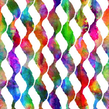 Brush Stroke Wawes Geometric Grung Pattern Seamless in Rainbow Color Background. Gunge Collage Watercolor Texture for Teen and School Kids Fabric Prints Grange Design.