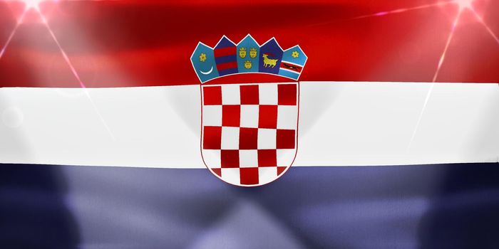 Croatia flag - realistic waving fabric flag