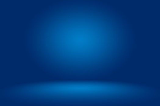 Gradient Blue abstract background. Smooth Dark blue with Black vignette Studio