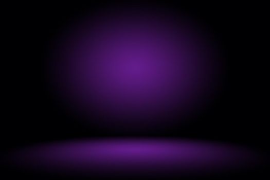 Studio Background Concept - Dark Gradient purple studio room background for product