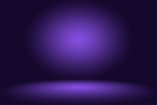 Studio Background Concept - Dark Gradient purple studio room background for product