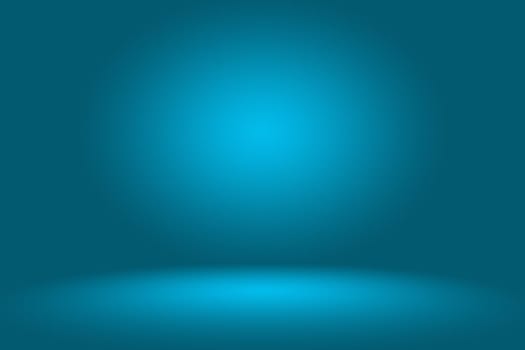 Gradient Blue abstract background. Smooth Dark blue with Black vignette Studio