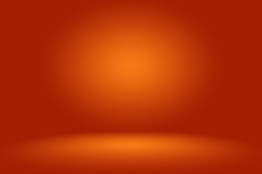 Abstract mockup smooth orange gradient studio room wall background