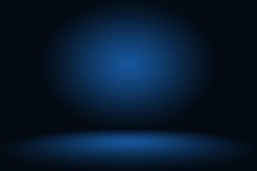 Gradient Blue abstract background. Smooth Dark blue with Black vignette Studio