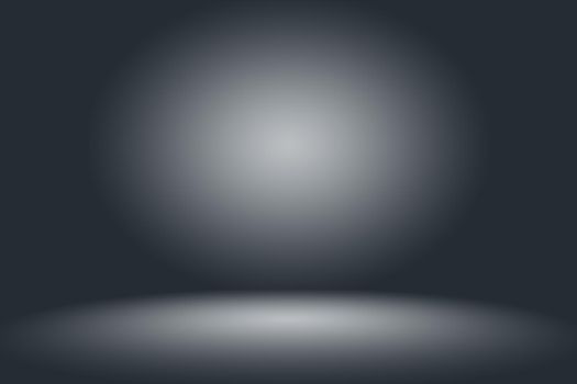 Abstract Empty Dark White Grey gradient with Black solid vignette lighting Studio wall and floor background well use as backdrop. Background empty white room with space for your text and picture.