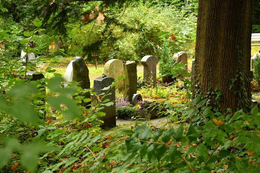 graveyard in autumn in Germany