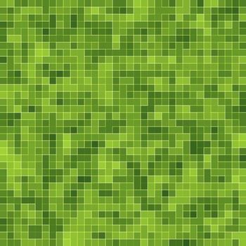 Abstract bright green square pixel tile mosaic wall background and texture