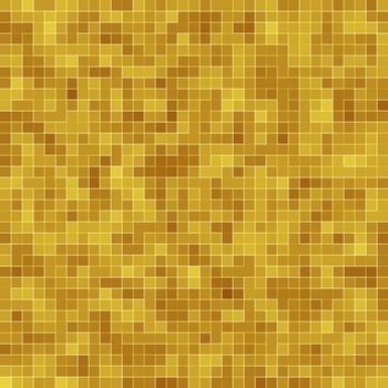 Detail of Yellow Gold Mosiac Texture abstract ceramic mosaic adorned building. Abstract Seamless Pattern. Abstract colored ceramic stones