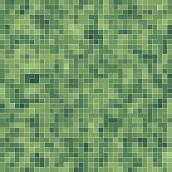 Abstract bright green square pixel tile mosaic wall background and texture