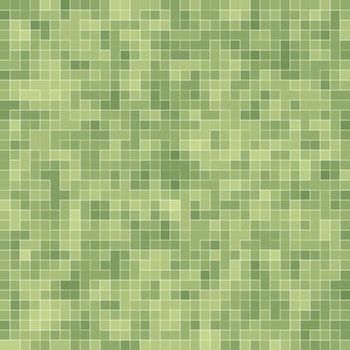 Abstract bright green square pixel tile mosaic wall background and texture