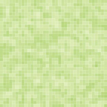 Abstract bright green square pixel tile mosaic wall background and texture