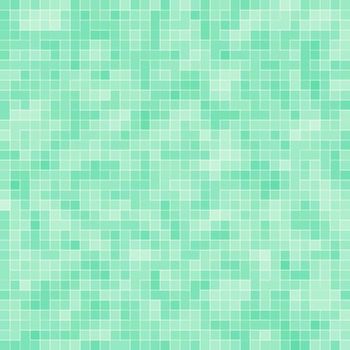 Abstract bright green square pixel tile mosaic wall background and texture