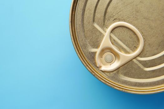 close up of a food can on white background