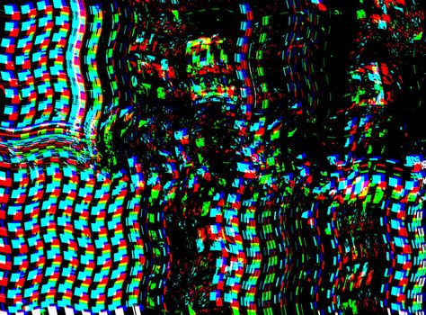 Glitch TV Techno psychedelic background. Old VHS screen error. Digital pixel noise abstract design. Photo glitch. Television signal fail and Colorful noise.