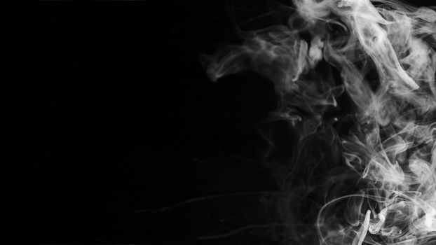 Photo White textured wispy smoke against black background. Resolution and high quality beautiful photo