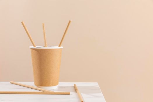 paper cup straws arrangement. Beautiful photo