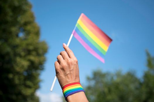 close up lgbt flag. Beautiful photo