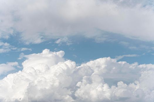 fluffy clouds blue sky. High resolution photo